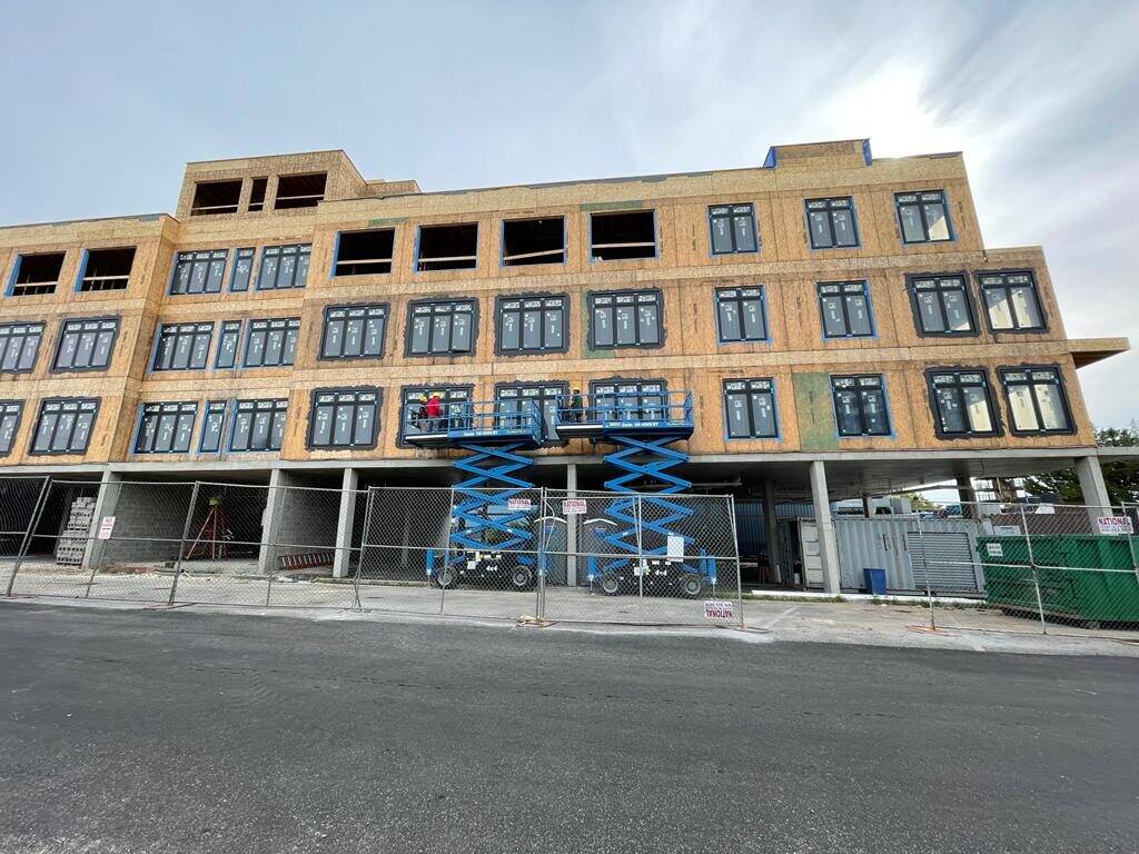 Building frame taking shape on a new construction project